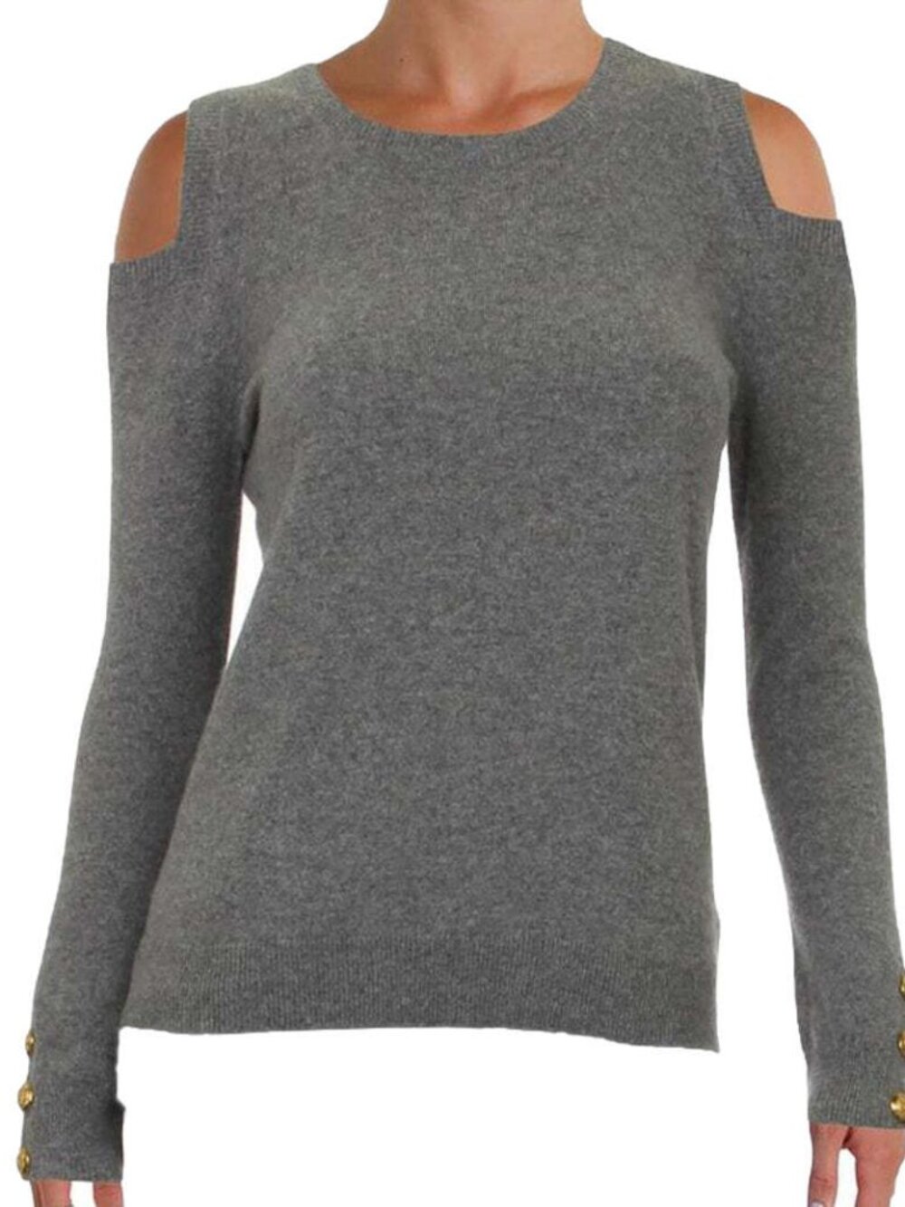 LAUREN RALPH LAUREN Womens Cashmere Cold-Shoulder Sweater